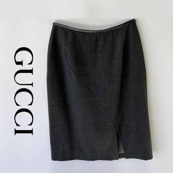 Gucci Dresses & Skirts - 🎉🎈HOST PICK 🎉🎈 Authentic Vintage Gucci A Line Skirt Wool Grey, Italian Sz 40